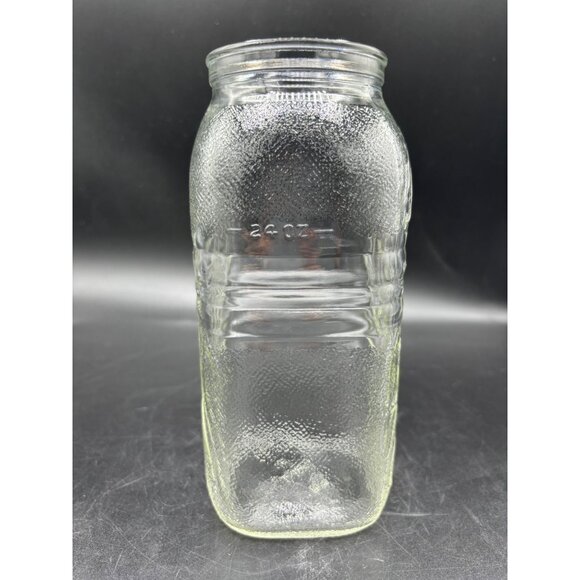 Vintage Hazel Atlas Juice / Milk Jug Vase Square Pressed Glass - Picture 6 of 12